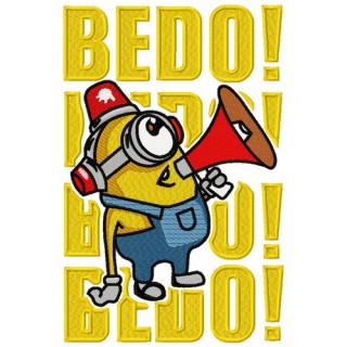 Minion with megaphone embroidery design - Embroidery Design