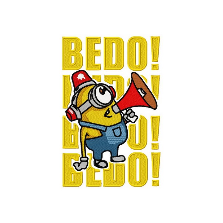 Minion with megaphone embroidery design - Embroidery Design