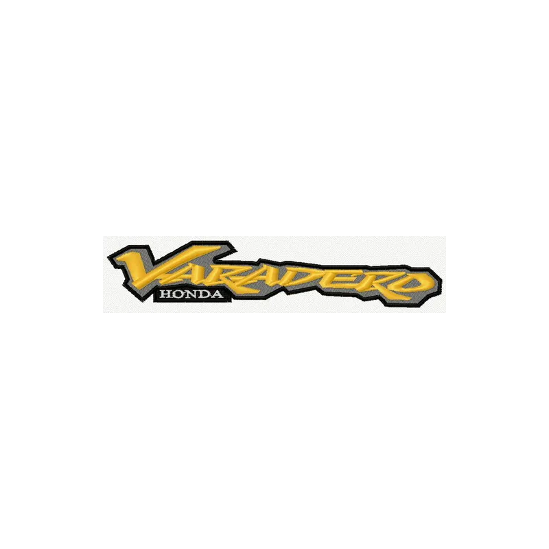 Preview of Varadero Honda logo embroidery design, showcasing intricate stitching patterns for various fabric items.