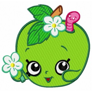 Cute apple 2 embroidery design - Embroidery Design