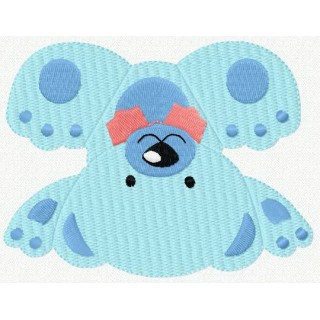 Upside down bear embroidery design - Embroidery Design