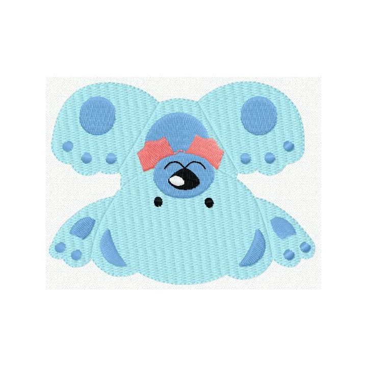 Upside down bear embroidery design - Embroidery Design