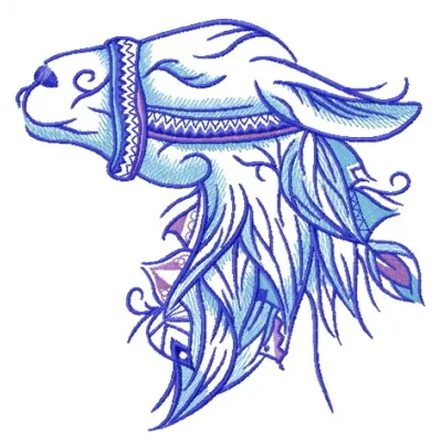 Lama 4 embroidery design featuring a charming llama, perfect for stitching on t-shirts or tote bags.
