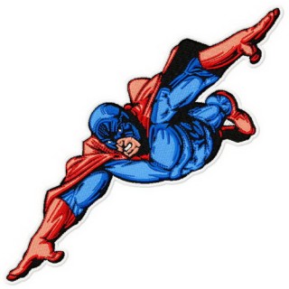 Superhero flying embroidery design - Embroidery Design