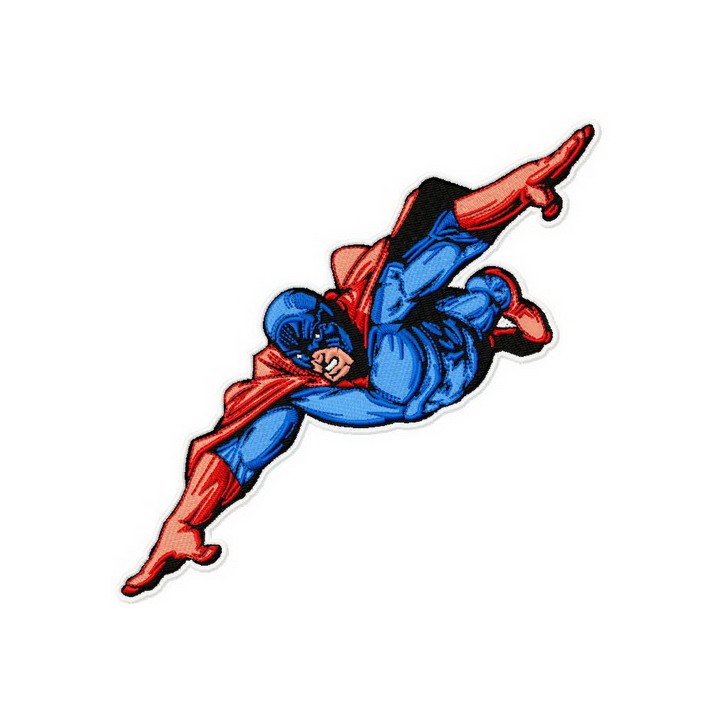 Superhero flying embroidery design - Embroidery Design