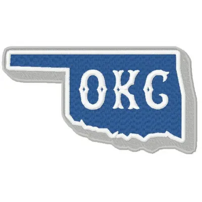 Embroidery design of the Oklahoma City Dodgers logo, showcasing intricate stitching patterns for baseball fans.