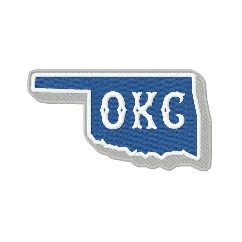 Embroidery design of the Oklahoma City Dodgers logo, showcasing intricate stitching patterns for baseball fans.