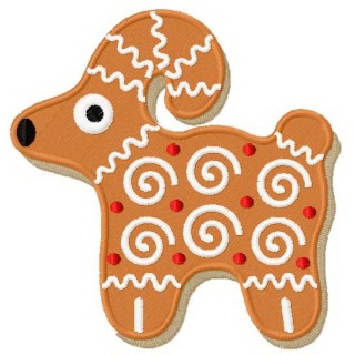 Gingerbread ram embroidery design - Embroidery Design