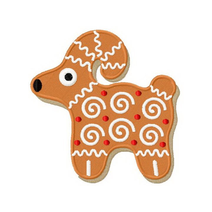 Gingerbread ram embroidery design - Embroidery Design