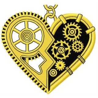 Mechanical heart embroidery design - Embroidery Design