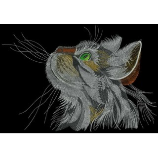Curious cat 2 embroidery design - Embroidery Design