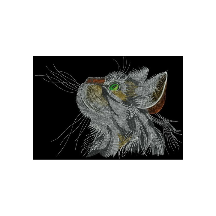 Curious cat 2 embroidery design - Embroidery Design
