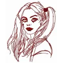 Harley Quinn 2 embroidery design showcasing a vibrant and playful stitched motif inspired by the Suicide Squad.