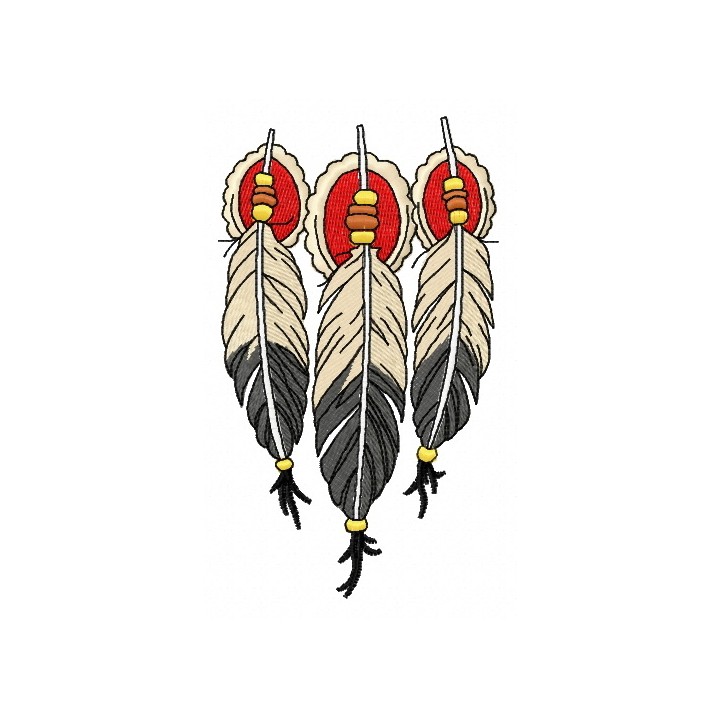 Three feathers embroidery design - Embroidery Design