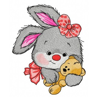 Cute bunny girl 2 embroidery design - Embroidery Design