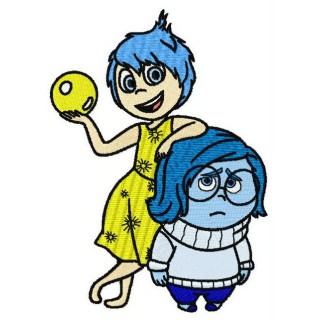 Joy and Sadness 2 embroidery design - Embroidery Design