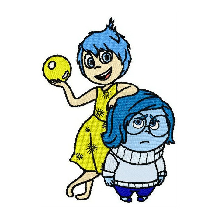 Joy and Sadness 2 embroidery design - Embroidery Design