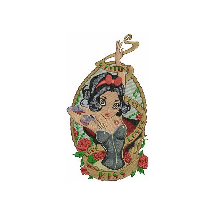 Waiting for true loves kiss embroidery design - Embroidery Design