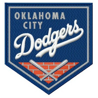 Oklahoma City Dodgers logo embroidery design - Embroidery Design