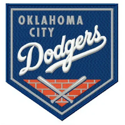 Oklahoma City Dodgers logo embroidery design showcasing vibrant stitching patterns for baseball enthusiasts.