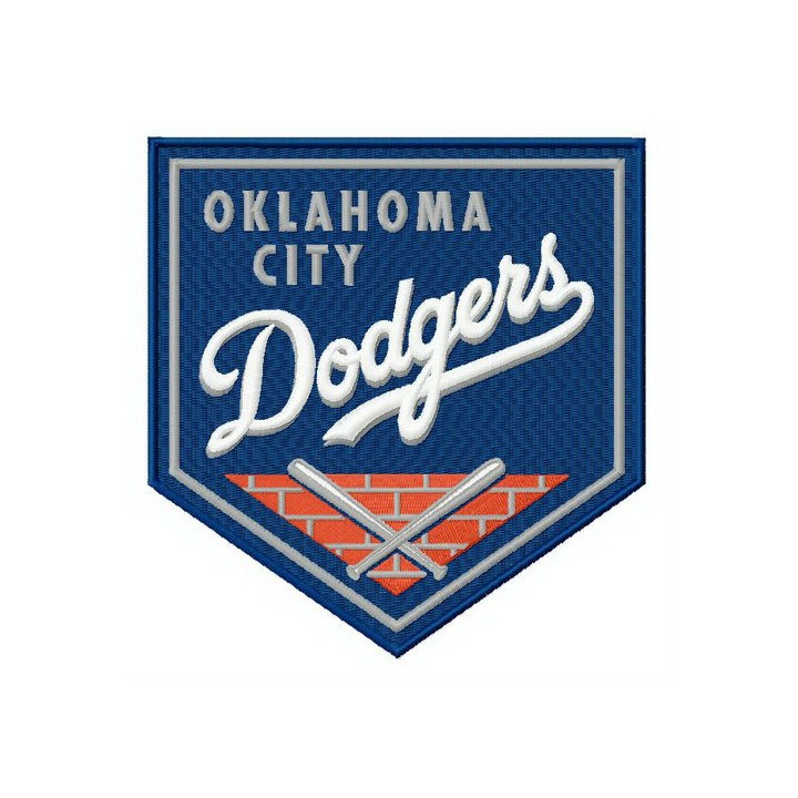 Oklahoma City Dodgers logo embroidery design - Embroidery Design