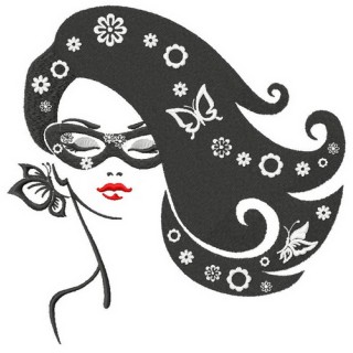 Posh girl embroidery design - Embroidery Design