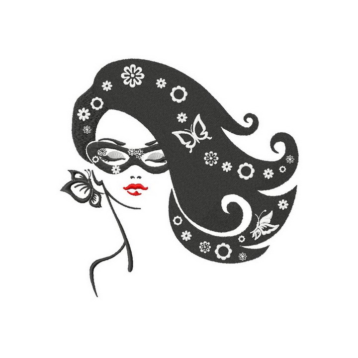 Posh girl embroidery design - Embroidery Design