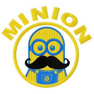 Minion with mustache embroidery design - Embroidery Design