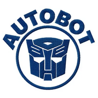 Autobot embroidery design featuring a detailed Transformers motif, ideal for stitching on apparel and accessories.