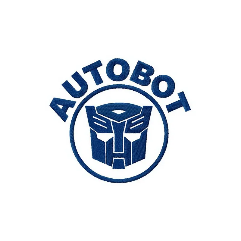 Autobot embroidery design featuring a detailed Transformers motif, ideal for stitching on apparel and accessories.