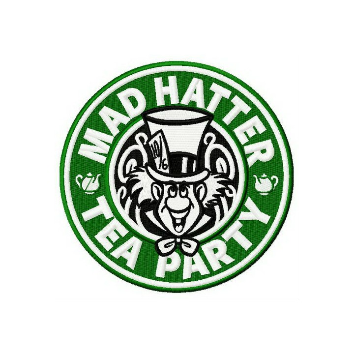 Mad Hatter tea party embroidery design - Embroidery Design