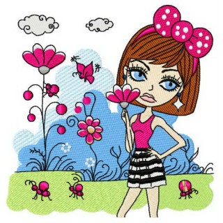 Fussy girl embroidery design - Embroidery Design