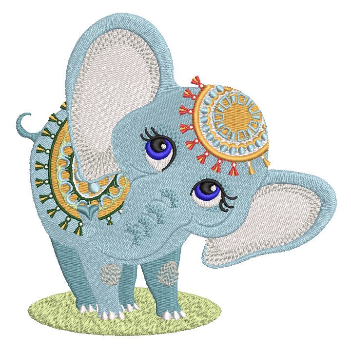 Circus elephant embroidery design - Embroidery Design