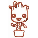Groot just born embroidery design featuring a cute baby Groot motif, perfect for baby onesies and blankets.