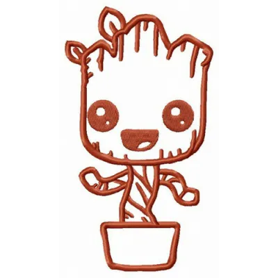 Groot just born embroidery design featuring a cute baby Groot motif, perfect for baby onesies and blankets.