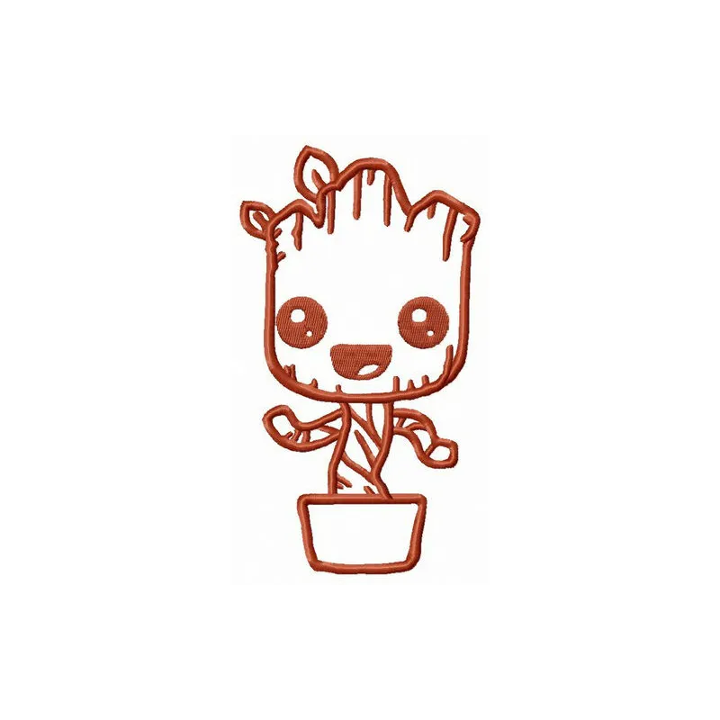 Groot just born embroidery design featuring a cute baby Groot motif, perfect for baby onesies and blankets.
