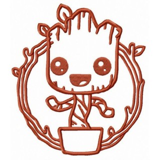 Comic book Groot embroidery design - Embroidery Design