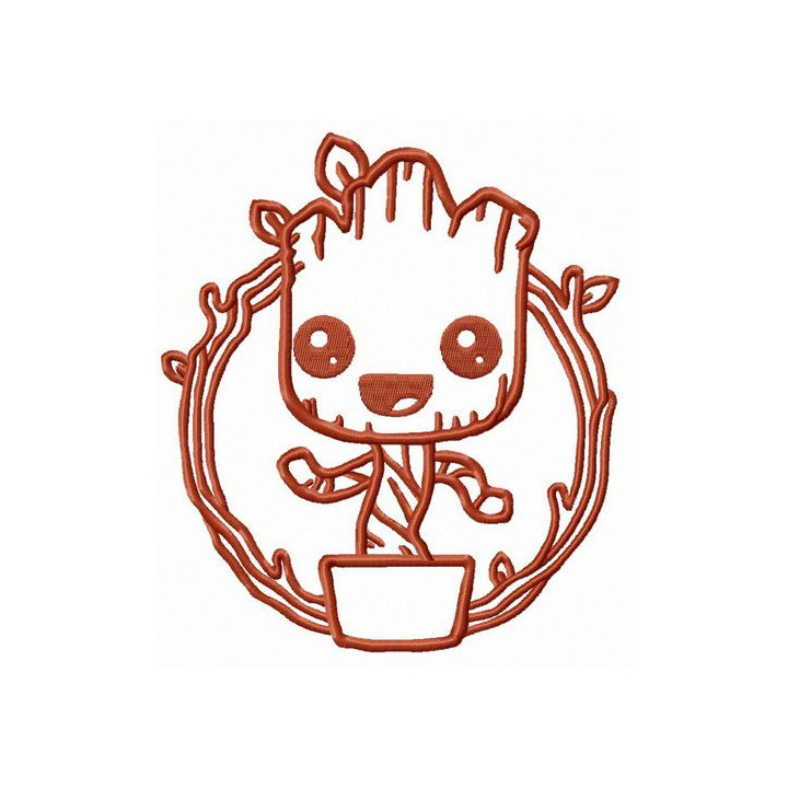 Comic book Groot embroidery design - Embroidery Design