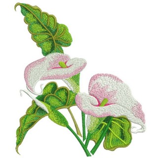 Two calla lilies embroidery design - Embroidery Design