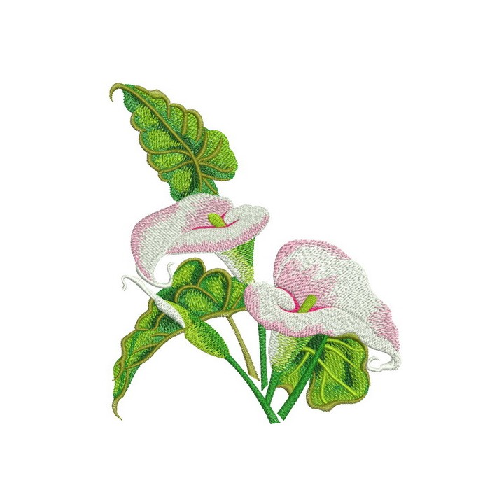 Two calla lilies embroidery design - Embroidery Design