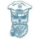 Sea-wolf embroidery design featuring a striking skull and bones motif, ideal for custom stitching projects.