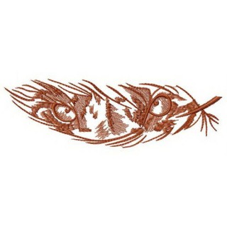 Feather with predator's eyes embroidery design - Embroidery Design