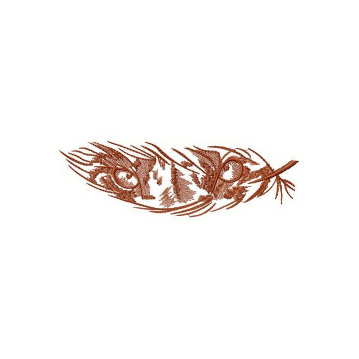 Feather with predator's eyes embroidery design - Embroidery Design