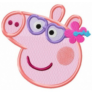 Pig on vacation embroidery design - Embroidery Design