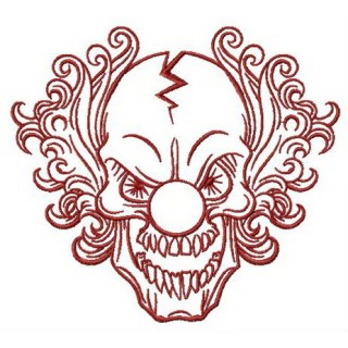 Scary clown embroidery design - Embroidery Design