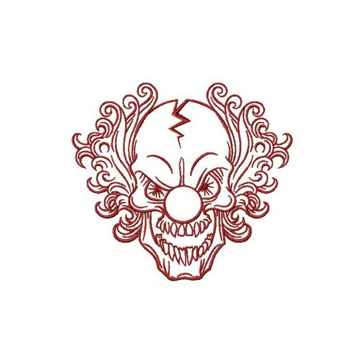 Scary clown embroidery design - Embroidery Design