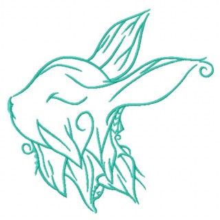 Foliar bunny 3 embroidery design - Embroidery Design