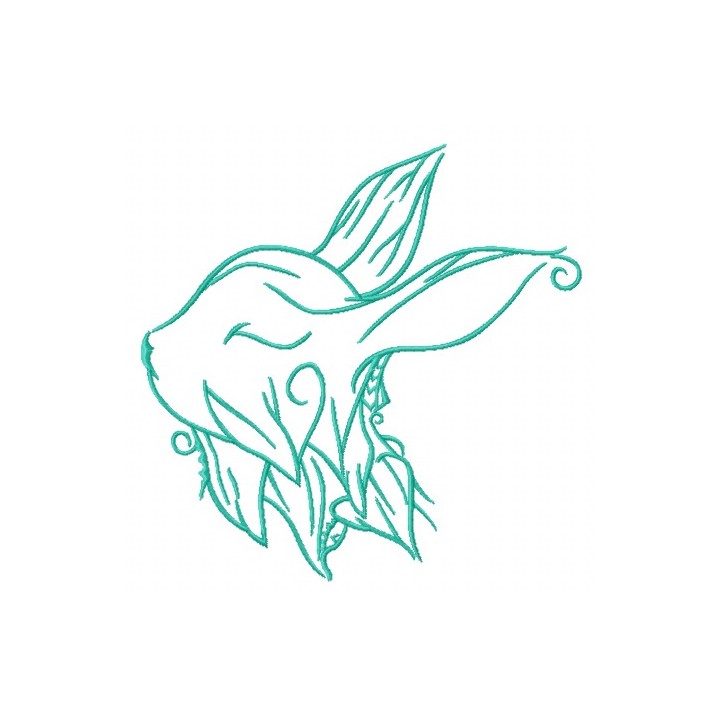 Foliar bunny 3 embroidery design - Embroidery Design