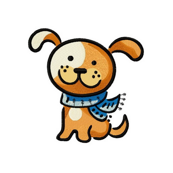 Happy puppy embroidery design - Embroidery Design