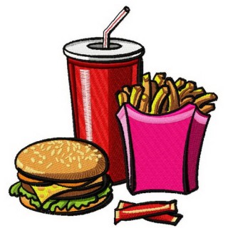 McDonalds combo 2 embroidery design - Embroidery Design